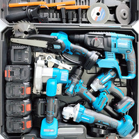 Kit combiné d'outils électriques sans fil 20V sans balais - Perceuse à percussion, meuleuse d'angle, marteau perforateur, scie sauteuse 6-en-1