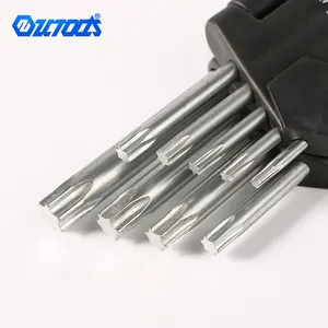 QXTOOLS quality wrench set hand tool 9pcs extra long torx key set for bike car repair torx keys
