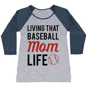 Maglietta da Baseball Tri-Blend delle donne che vivono quella vita da mamma di Baseball - Product Image 2