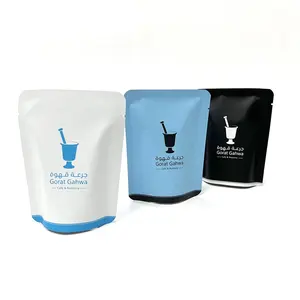 Sacola de embalagem laminada com três selos laterais, saco de café gotejamento plano com estampa digital personalizada, sacos seláveis de calor