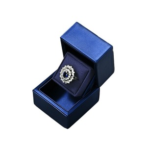 Custom New ring <b>storage</b> <b>box</b>, wedding proposal ring <b>box</b>, <b>blue</b> PU leather couple ring gift <b>box</b> - Product Image 5