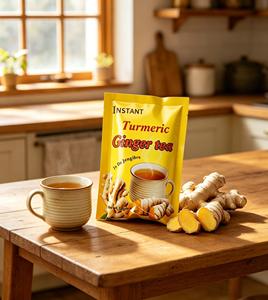 Tè Senza Zucchero con Estratto di Zenzero e Curcuma, Tè Istantaneo per l'Immunità in Bustina, OEM - Product Image 2