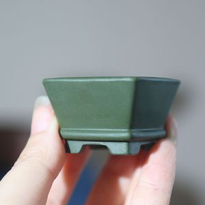 <b>Square</b> Miniature Purple Clay Bonsai <b>Pot</b> Palm Sized Classic Chinese Style Thumb <b>Pot</b> - Product Image 2