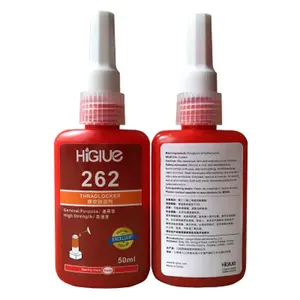 HiGlue Prix d'usine 272 10ml 50ml 250ml adhésif de verrouillage de fil de résistance rouge à haute température égal au threadlocker