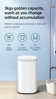 Lave-linge automatique 3 kg avec fonction lavage à l'eau chaude, mini lave-linge automatique