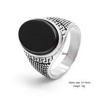 Bague pour hommes en acier inoxydable, bijou délicat en pierre d'agate, en Onyx noir naturel, nouveau design, à la mode, 316L, vente en gros, 2022