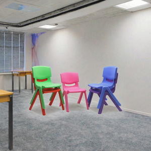 Silla Escolar Moderna de Plástico Verde 380x400x460mm, Muebles Resistentes para Niños para Uso en el Aula - Product Image 3