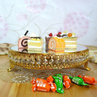 Décoration de mariage, plateau en métal doré argenté de style européen, support à gâteau en cristal, ornements, support à gâteau en métal, accessoires de mariage