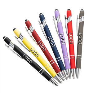Stylo bille métallique OEM avec lumière LED pour impression UV, corps en forme de plume, pour cadeaux promotionnels - Product Image 1