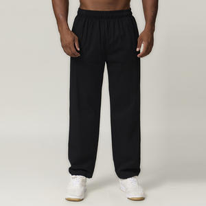 Tuta da ginnastica da uomo in cotone a gamba dritta, leggera, con fondo per il tempo libero in spugna francese con tasche, pantaloni traspiranti - Product Image 4