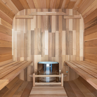 Pasokan Pabrik Ruang Sauna Modern Terpopuler untuk 8 Orang, Kit Sauna Luar Ruangan Berbahan Bakar Kayu dengan Tungku Kayu