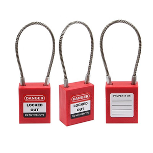 AJF 175mm産業安全ケーブル南京錠盗難防止タッチケーブルシャックルキー付きリレースイッチ用安全ロックアウト - Product Image 4