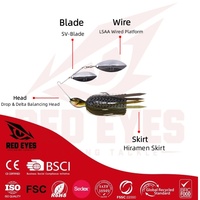 Échantillon Gratuit Leurre Rotatif Red Eyes Buzzbait Jig 18g Tête de Jig Anti-Emmêlement pour Pêche en Eau Douce Stock d'Usine Vente en Gros Matériel de Pêche