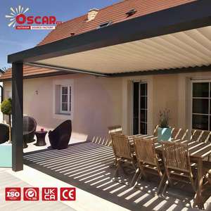 Kits de système de <span class=keywords><strong>pergola</strong></span> à <span class=keywords><strong>toit</strong></span> à lamelles rotatives et ventilées réglables pour patio extérieur, jardin et cour arrière - Product Image 1