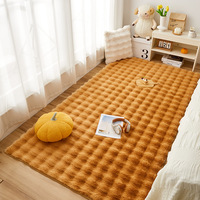 Couverture et tapis en fausse fourrure de lapin, fabriqués à la machine, doux, chauds et luxueux, pour la maison