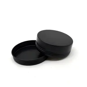 50ml Tea Tins Multi Capacity Cosmetic Jar Candle Container Gift Round Black Cream Jar
