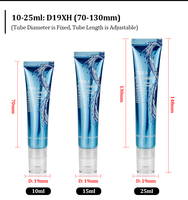 Tube de crème pour les yeux personnalisé D19 10ml-25ml, emballage de luxe bleu ABL, tube à presser avec applicateur à bille massante
