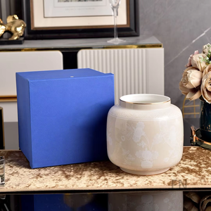 Luxury Beige Floral Ceramic Dinnerware <b>Set</b> Gold Rim Porcelain Plates Bowls Cups Teapot and Vases for Elegant Dining and Decor - Product Image 4