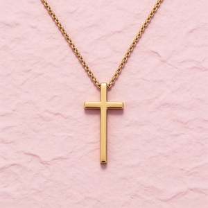 Collar de Acero Inoxidable Pulido Simple de Varios Tamaños, Collar Cristiano con Cruz de Jesús para Mujer, Negro, para Hombre - Product Image 4