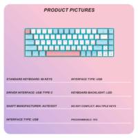 Clavier mécanique Eyooso Mini 68 touches 60% rétroéclairé LED, étanche, filaire, programmable USB-C pour joueurs PC