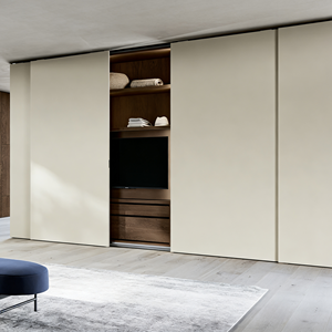 Armoire coulissante en bois BALOM sur mesure, gain de place, mobilier de chambre à coucher moderne avec plusieurs rangements - Product Image 3