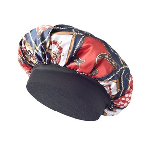 Bonnet de nuit en satin à motif imprimé avec large bande, bonnet de sommeil pour femmes, <span class=keywords><strong>filet</strong></span> à <span class=keywords><strong>cheveux</strong></span> étendu pour dreadlocks et <span class=keywords><strong>cheveux</strong></span> longs, protection nocturne - Product Image 6