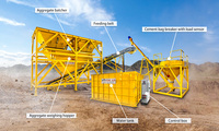 Mobile Trockenbetonmischanlage 60m³/h mit 10m³ Aggregatbehälter und 60T Horizontalsilozementbehälter für Betonproduktion