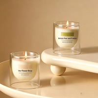 Bougie d'aromathérapie haut de gamme pour chambre à coucher, longue durée, en cire de soja, double paroi, pot en verre transparent, pour anniversaire, mariage, désodorisant d'ambiance
