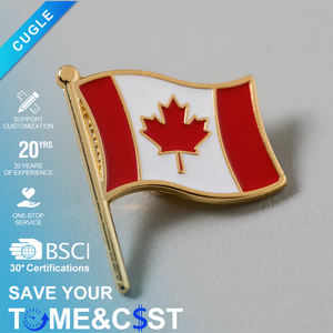 Wholesale Custom Design Logo Metal Brooch Badge Soft Hard Enamel Canada <strong>Cross</strong> Country Flag Lapel <strong>Pin</strong> - Product Image 1