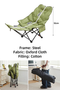 Outdoor Four-Gear Adjustable Folding Moon <b>Chair</b> Comfort <b>Padded</b> Recliner for Garden Camping Beach Picnic - Product Image 6