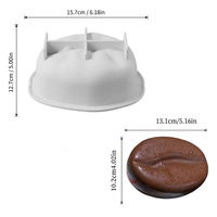 Moule en silicone 3D à cavité unique de 4 pouces pour mousse aux grains de café, facile à démouler, qualité alimentaire, résistant au four, personnalisable pour boulangerie, vente en gros