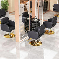 Fauteuil de Barbier Ergonomique en Cuir PU au Design Moderne, Pliable, Pompe Hydraulique Robuste, Repose-Pieds Réglable pour Usage Commercial et Loisirs
