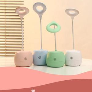 Pen Holder With Led Light Usb <b>Charging</b> Round Plastic Design For Student Study Desk <b>Lamp</b> - Product Image 5
