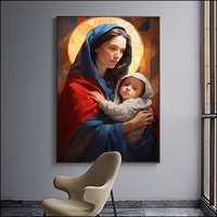 Peinture sur toile de décoration chrétienne représentant le portrait de Jésus, arts muraux, arts religieux modernes, peinture au diamant LED