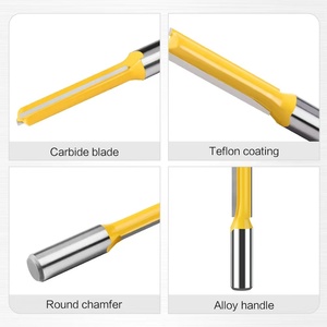 L-N315 1pc allongement 2 cannelures droite bois routeur peu 1/2 <span class=keywords><strong>12mm</strong></span> tige coupe rainurage fraise carbure de tungstène pointe - Product Image 5