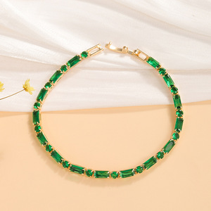 Fancy Light Luxury Zircon <b>Bracelet</b> Gold Plated Geometric Diamond Set Women's Jewelry Gift - Product Image 3