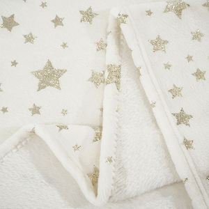 Manta ligera de franela dorada de felpa, súper suave para niños y niñas, mantas de cama portátiles para niños para cama sofá blanco - Product Image 5