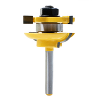 3pc/Set Mata Bor Router Bulat 1/4 Inch Shank untuk Pengerjaan Kayu, Alat Pemotong Tenon
