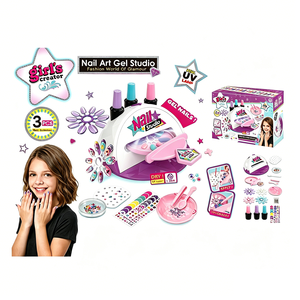 Set Trucco e Gel per Unghie Finto per Gioco di Ruolo, Macchina UV per Unghie, Studio di Bellezza Fashion World Glamour, Regalo di Compleanno per Ragazze - Product Image 1