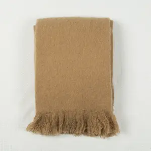 Vente chaude hiver thermique jeter couverture pour canapé-lit armure tissu laine acrylique mixte confortable jeter couverture