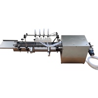 Machine de remplissage automatique de table à 4 têtes pour eau liquide, jus, crème, huile, petite bouteille en verre et plastique