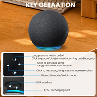 Haut-parleurs portables Mini subwoofer sans fil avec éclairage LED RVB Echo Dot Alexa activé Bass Vibrant pour les chambres et les bureaux
