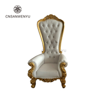 Chaise Trône de Luxe Hôtelier En Gros, Or et Blanc, pour Événement et Mariage