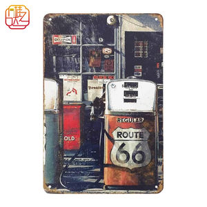 Letreros de Hierro para el Número... Letrero Metálico <span class=keywords><strong>Vintage</strong></span> de la Gasolinera de la Carretera 66 para la Tienda de la Gasolinera. 12*18 pulgadas - Product Image 1