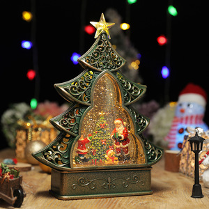 <b>Christmas</b> Tree Music <b>Box</b> Snowman Snowflake Music <b>Box</b> Crystal Ball Snowflakes Children's Birthday Gift - Product Image 1