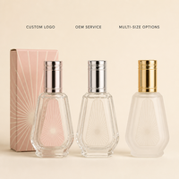 Flacon de parfum vide personnalisé en verre facetté avec bouchon argenté, flacon atomiseur rechargeable en gros avec boîte, logo personnalisé de luxe