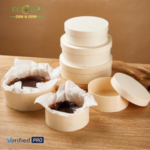 ECO JFB 2025 OEM Boîte cadeau de gâteau au fromage <span class=keywords><strong>basque</strong></span> fait à la main de 4 pouces Emballage en bois massif pour la pâtisserie - Product Image 2