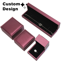 Emballage de bijoux personnalisé avec logo, coffret à bijoux champagne pour bagues, pendentifs, colliers, boucles d'oreilles
