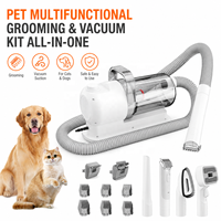 Kit de toilettage pour animaux de compagnie 2 en 1, tondeuse et aspirateur avec 5 options de prises US EU UK AU CN, rechargeable pour chats et chiens