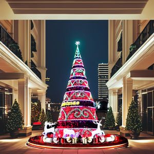 TOPREX-Arbre de Noël en PVC rose avec cadre en spirale de 10m, guirlandes artificielles géantes de couleur personnalisée pour sapin de Noël <span class=keywords><strong>led</strong></span> - Product Image 2